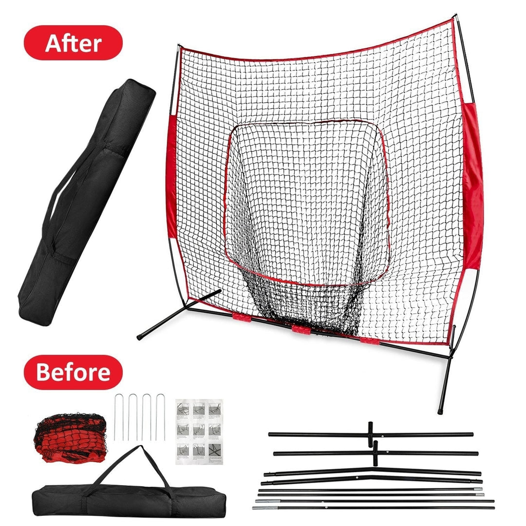 7x7ft Baseball Softball Teeball Practice Net Batting Hitting Pitching Training Net Image 4