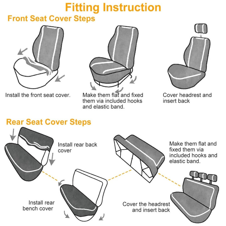 9Pcs Car Seat Cover Set PU Leather Auto Seat Cover Protector Front Back Seat Protector Cushion Image 4