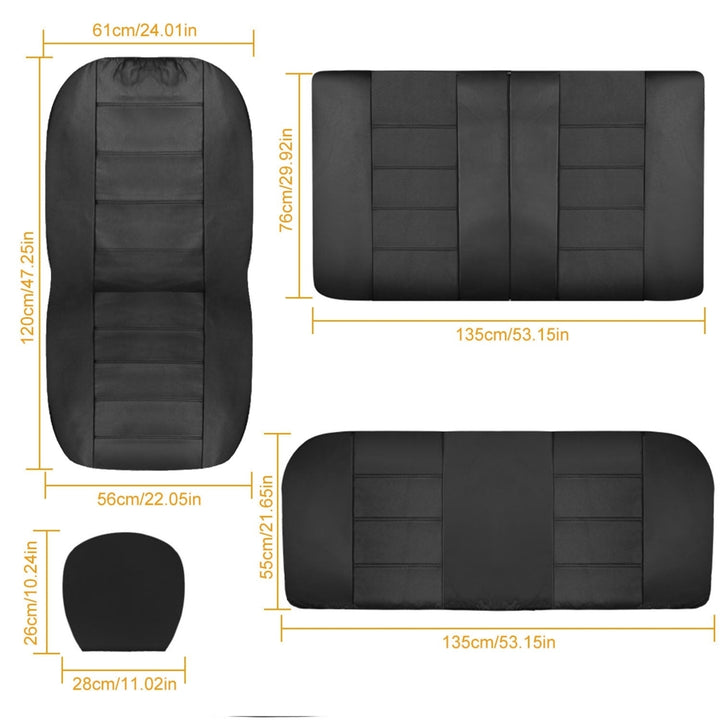 9Pcs Car Seat Cover Set PU Leather Auto Seat Cover Protector Front Back Seat Protector Cushion Image 8