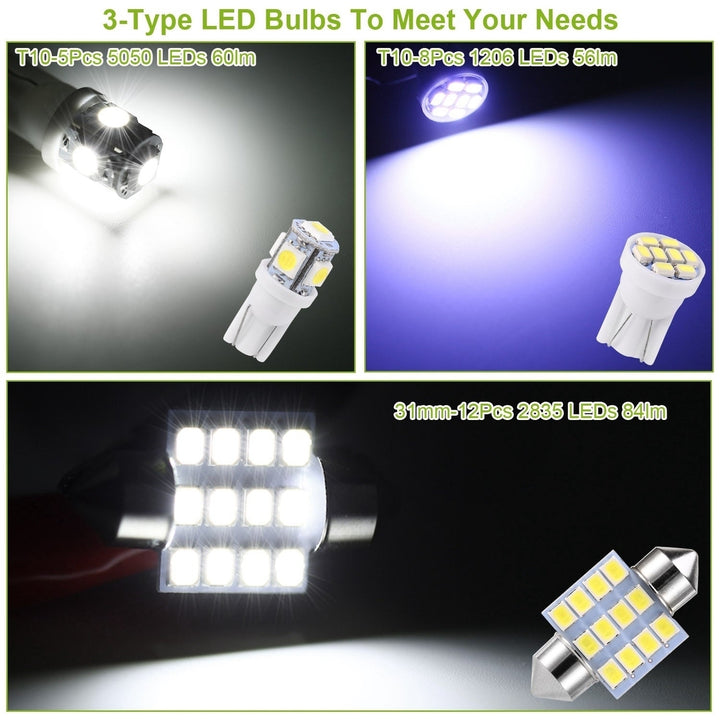 13Pcs T10 31mm Festoon LED Light Bulb Interior Dome Map LED Lights License Plate Trunk Side Positioning Lights Image 4