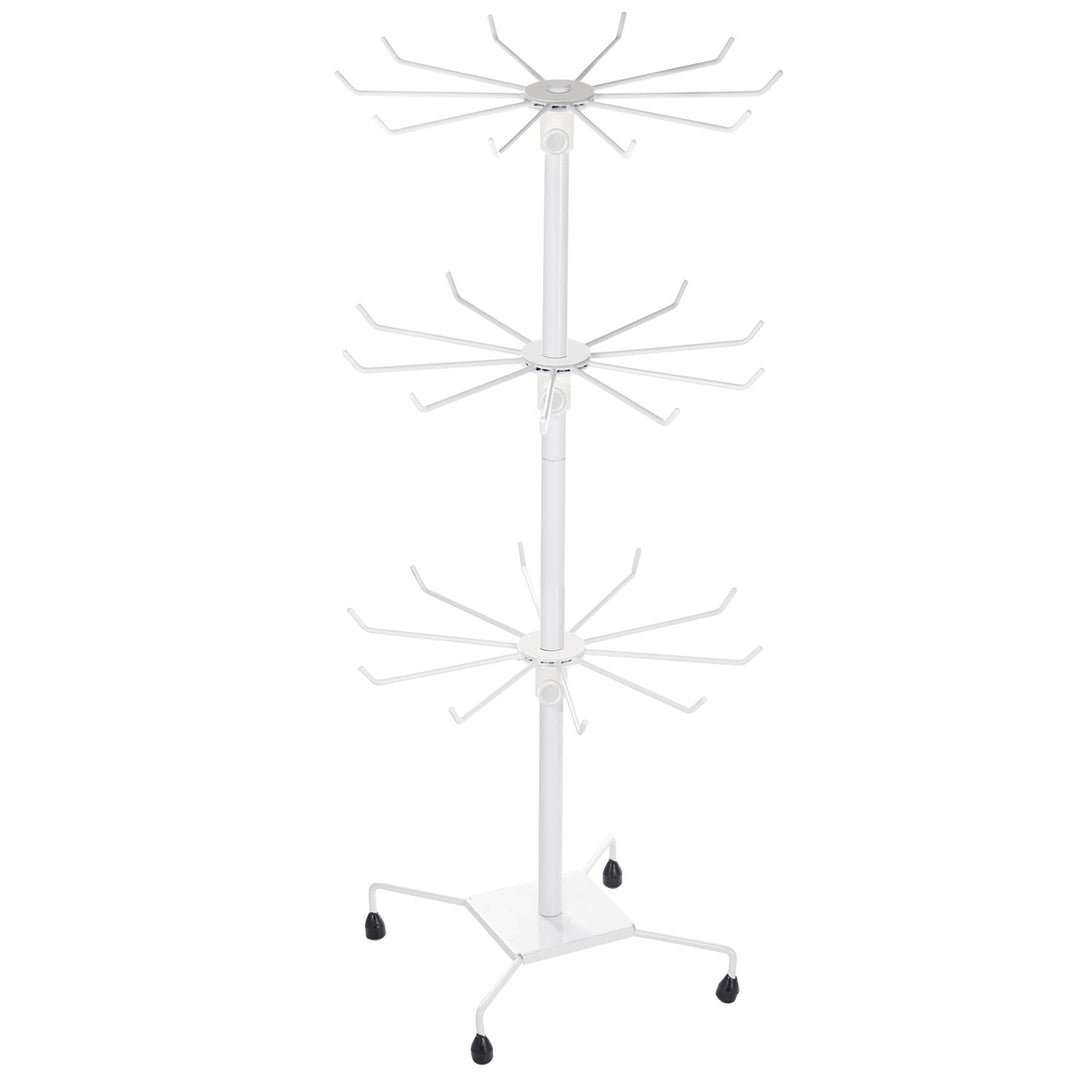 3-Tier Metal Jewelry Rack 30-Hook Necklaces Bracelets Display Stand Organizer Spinning Tower Holder Image 1