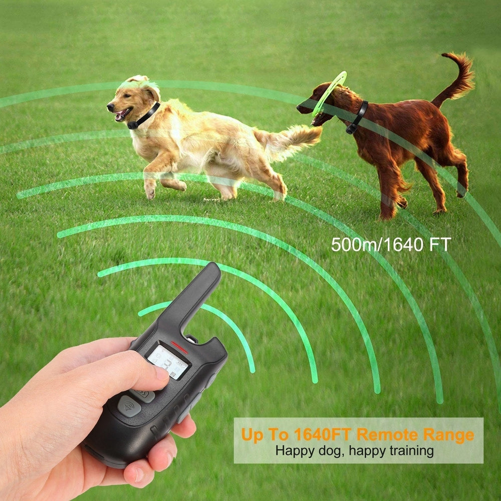 Dog Training Collar IP67 Waterproof Rechargeable Dog Shock Collar with 1640FT Remote Range Beep Vibration Shock 3 Image 2
