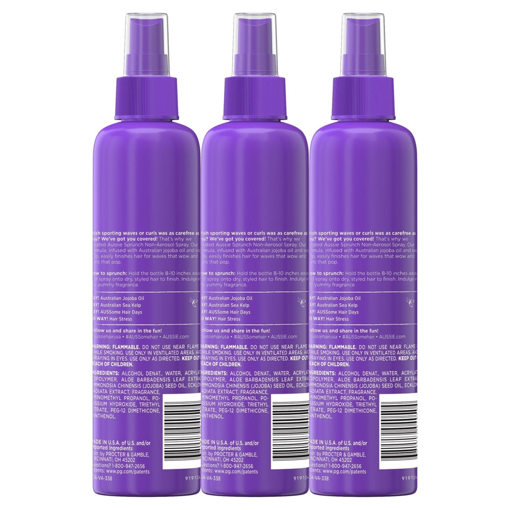 (Pack of 3) Aussie Sprunch with Jojoba Oil and Sea Kelp Non-Aerosol Hairspray 8.5 fl oz Image 2