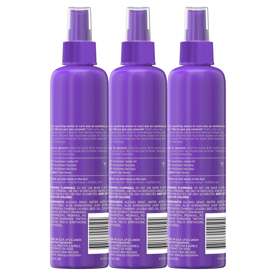 (Pack of 3) Aussie Sprunch with Jojoba Oil and Sea Kelp Non-Aerosol Hairspray 8.5 fl oz Image 2