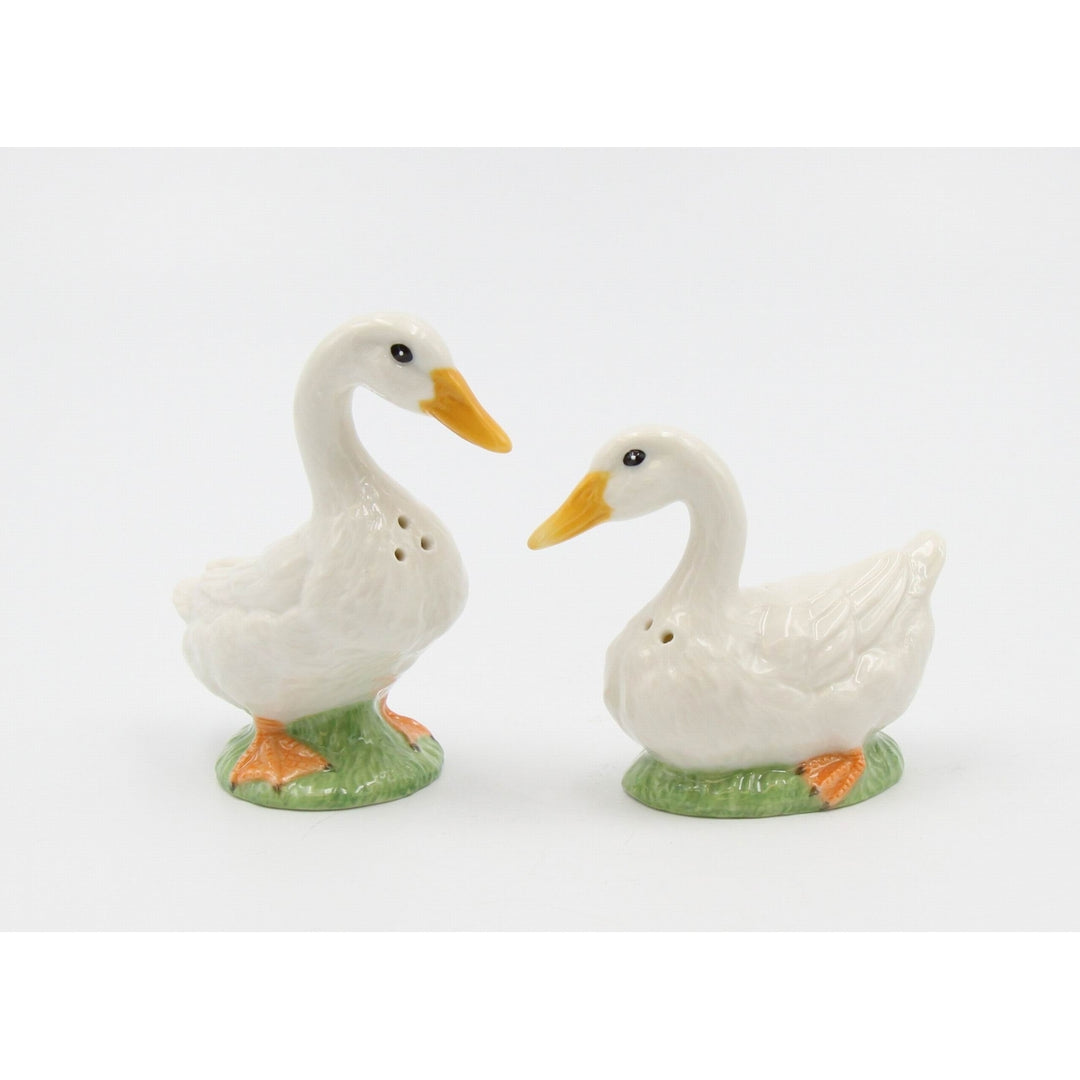 Hand Painted Ceramic Duck Salt and Pepper Shakers Gift Image 3