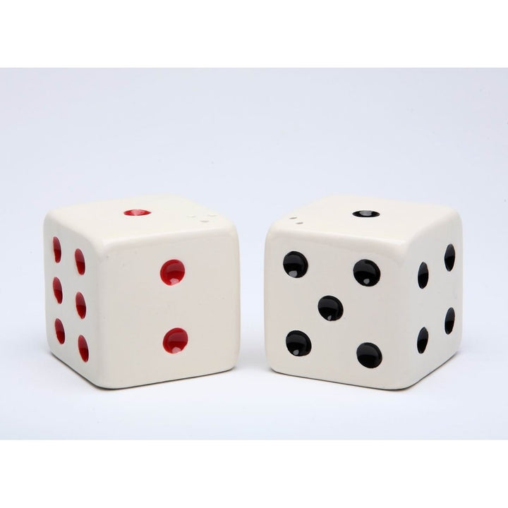 Hand Painted Ceramic Dice Salt and Pepper Shakers Image 3