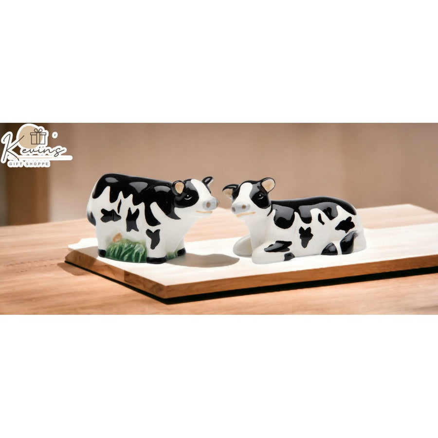 Ceramic Mini Cow Salt and Pepper Shakers 2.5 Inch Home Kitchen Image 1