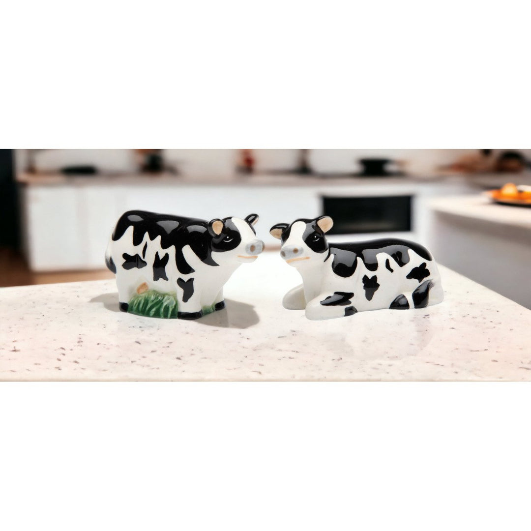 Ceramic Mini Cow Salt and Pepper Shakers 2.5 Inch Home Kitchen Image 2