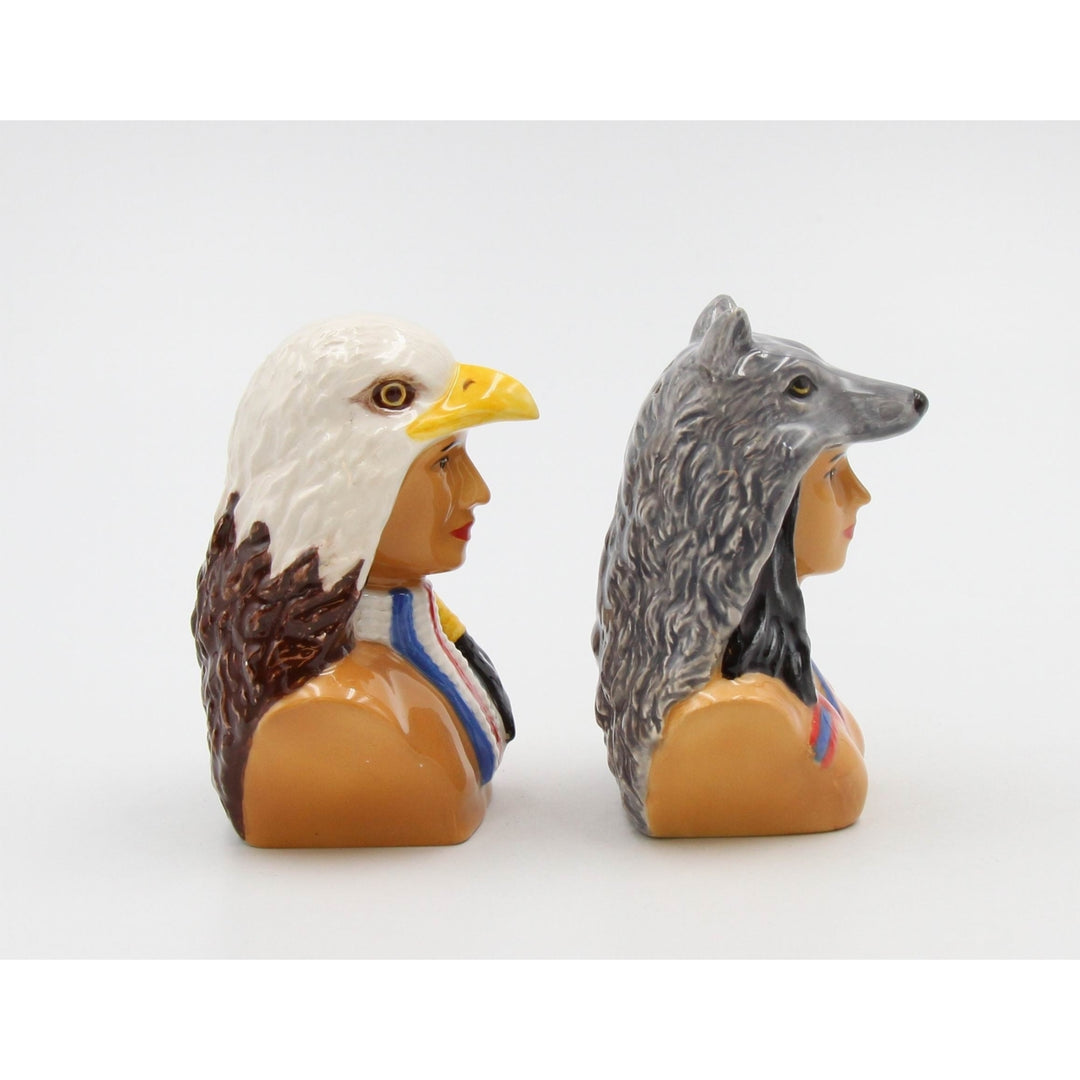 Ceramic Native American Indian Salt and Pepper Shakers Home Gift Image 4