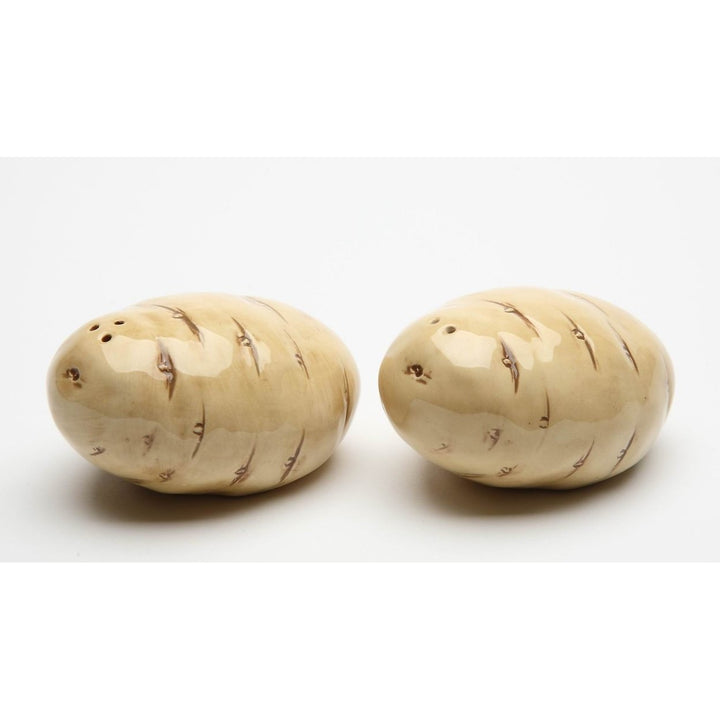 Hand Painted Ceramic Potato Salt and Pepper Shakers 3 inch Image 3