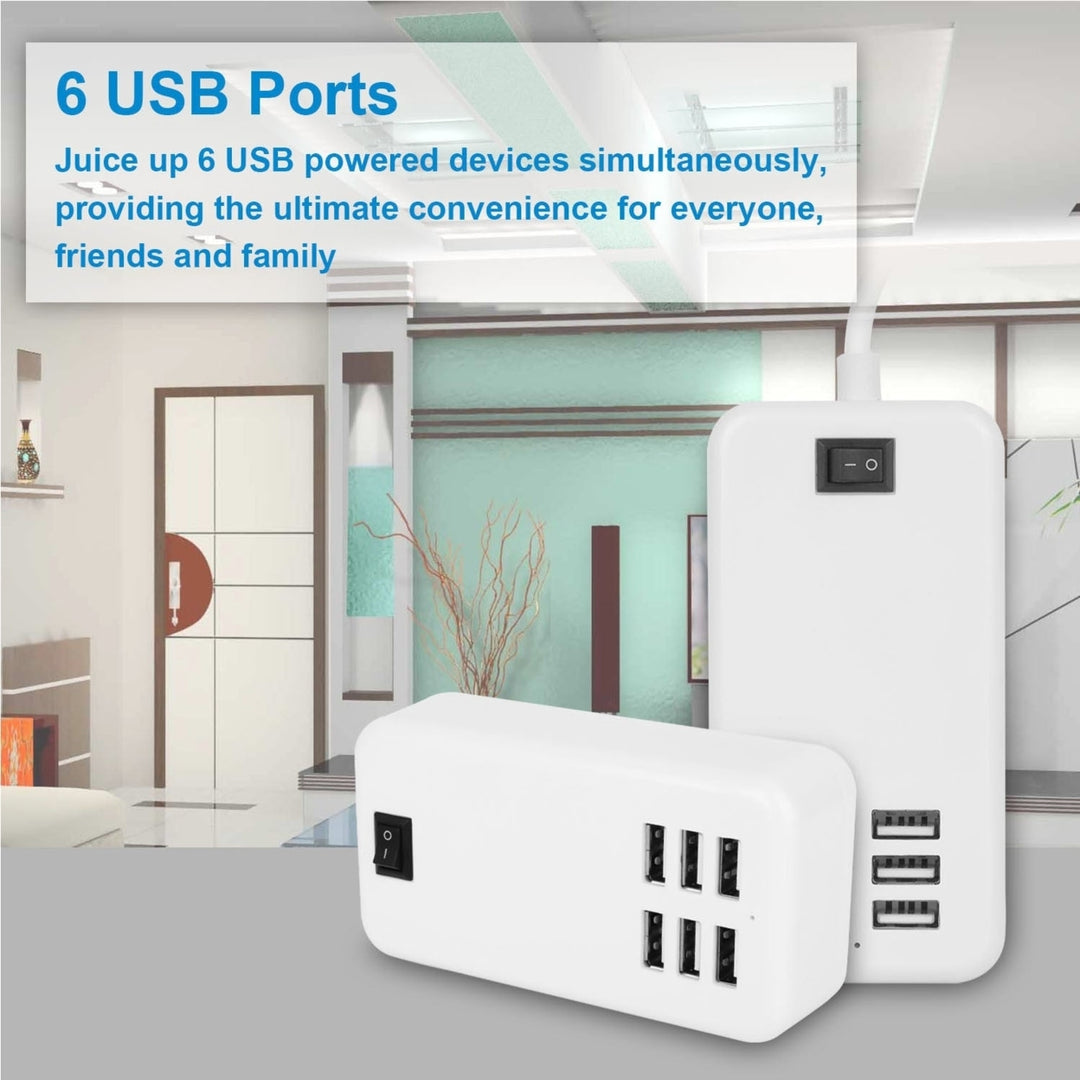 Multiport 6-USB US AC Wall Charger Image 4