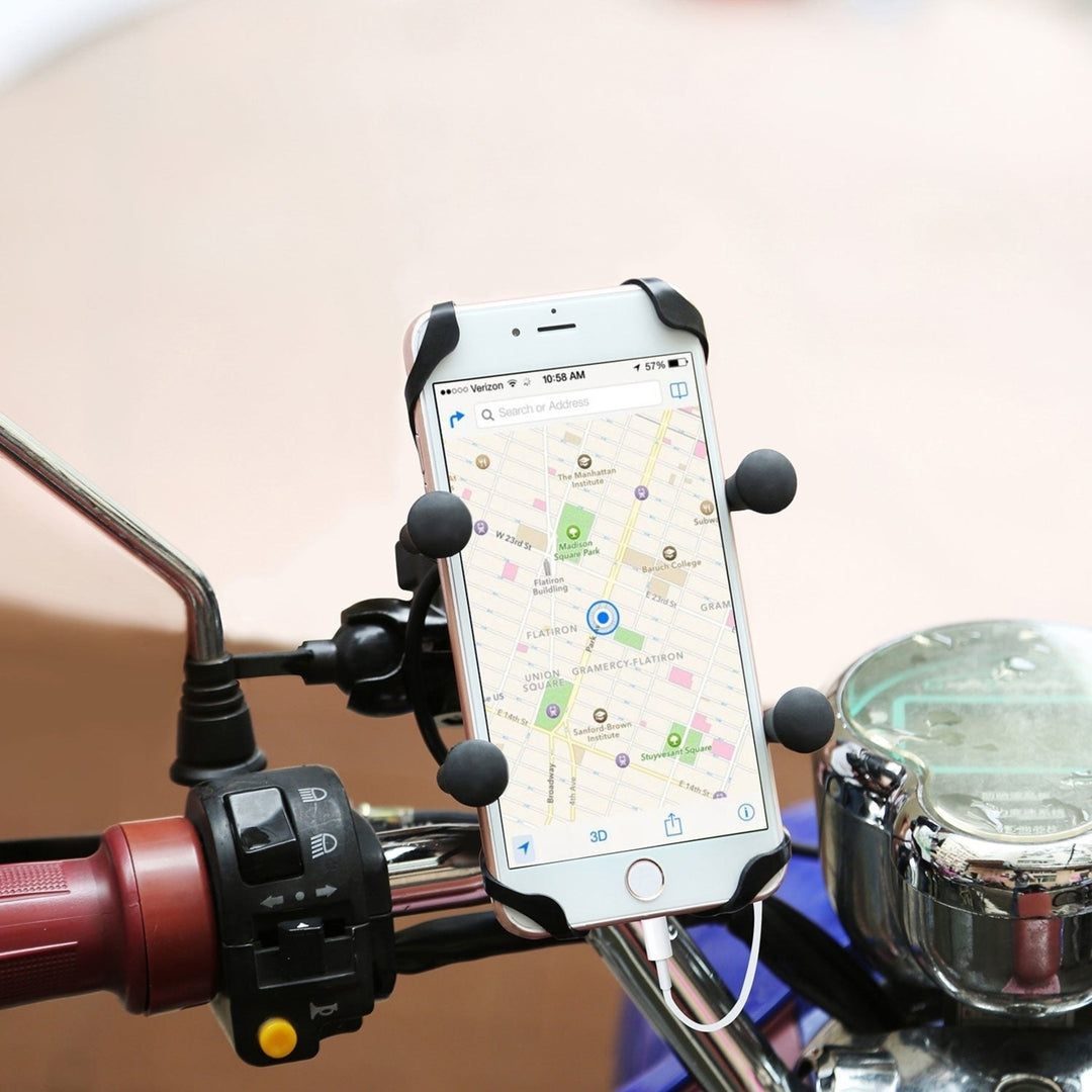 Motorcycle Handlebar Mount Holder with USB Charger for cellphones Image 8