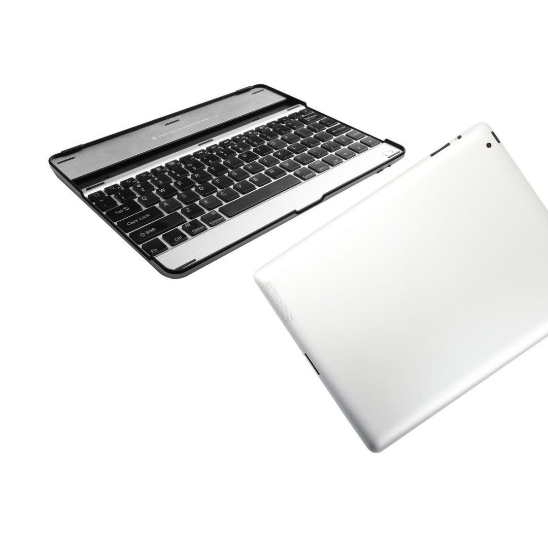 Silver and black aluminum alloy Wireless keyboard tablet cover Image 2