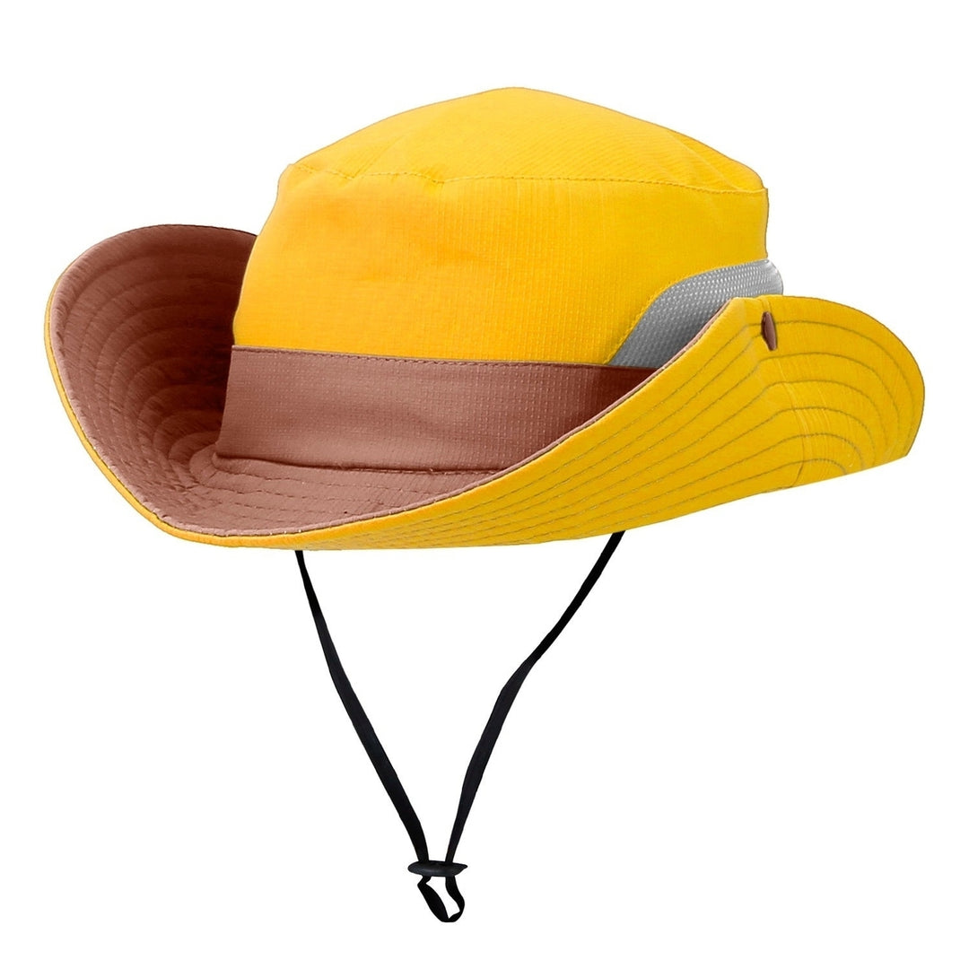 Women Summer Sun Bucket Hats Foldable UV Protection Cotton Cap Wide Brim Floppy Cap Packable Ponytail Mesh Travel Hat Image 2