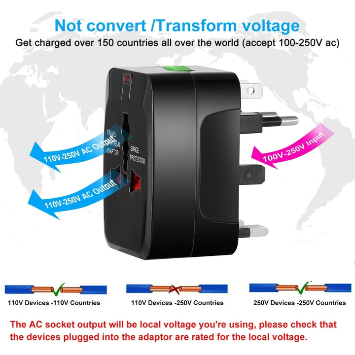 Universal Travel Adapter AC Power Plug Adapter US UK EU Image 6