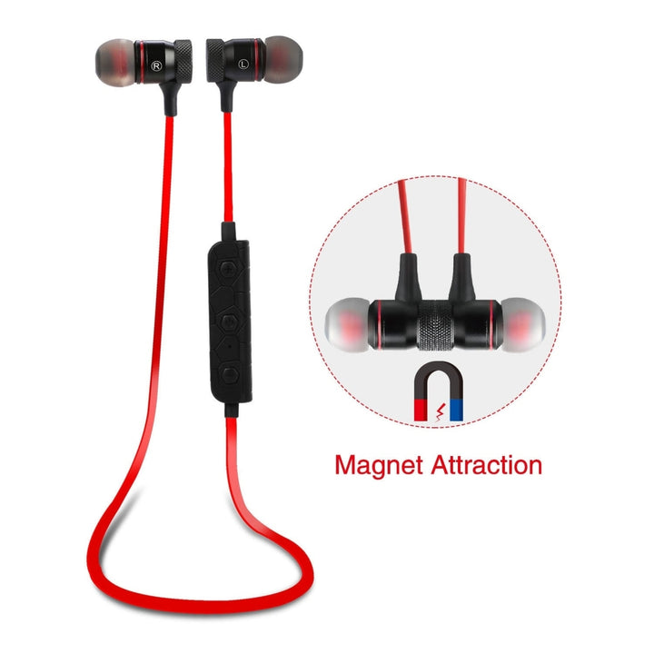 Wireless Headsets In-Ear Neckband Headphones Sweat-proof Sport Earbuds with Call Alert Number Broadcast Image 3