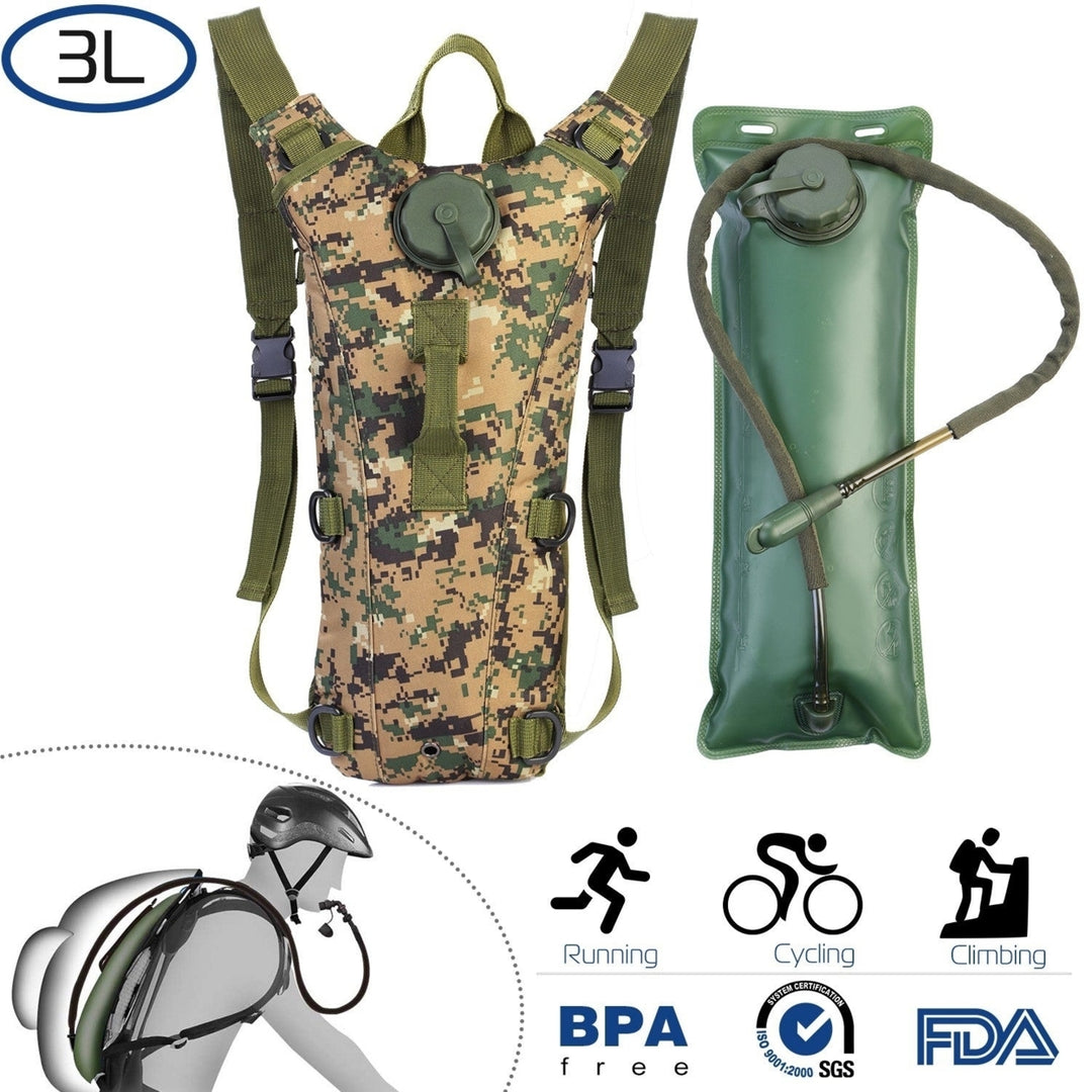 Tactical Hydration Pack 3L Water Bladder Adjustable Water Drink Backpack Image 3