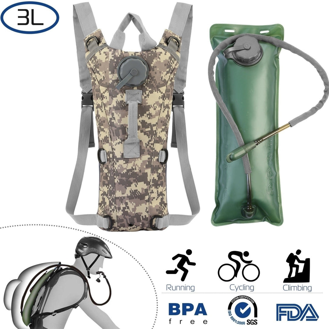Tactical Hydration Pack 3L Water Bladder Adjustable Water Drink Backpack Image 4