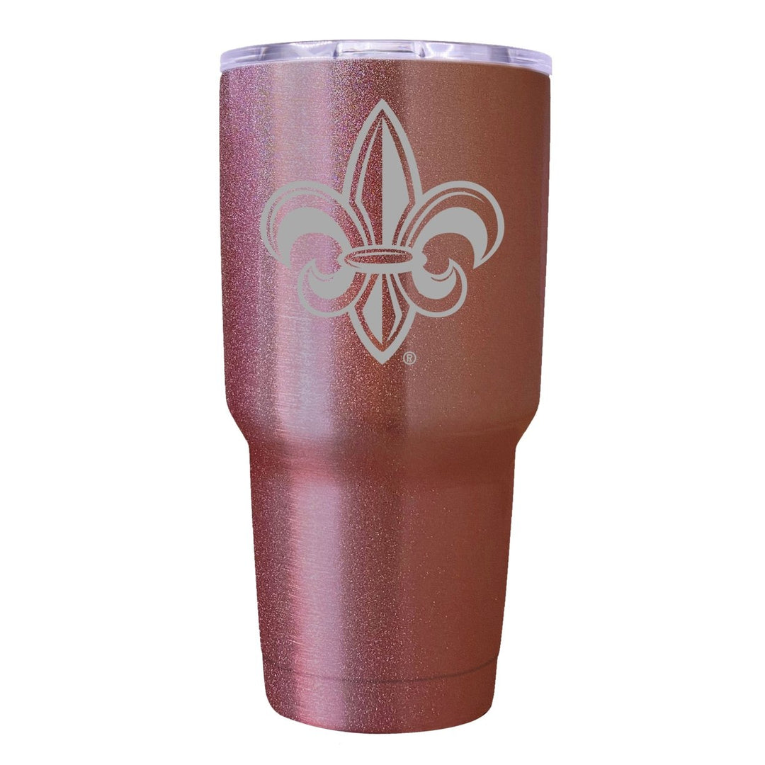 Louisiana at Lafayette Premium Laser Engraved Tumbler - 24oz Stainless Steel Insulated Mug Rose Gold Image 1