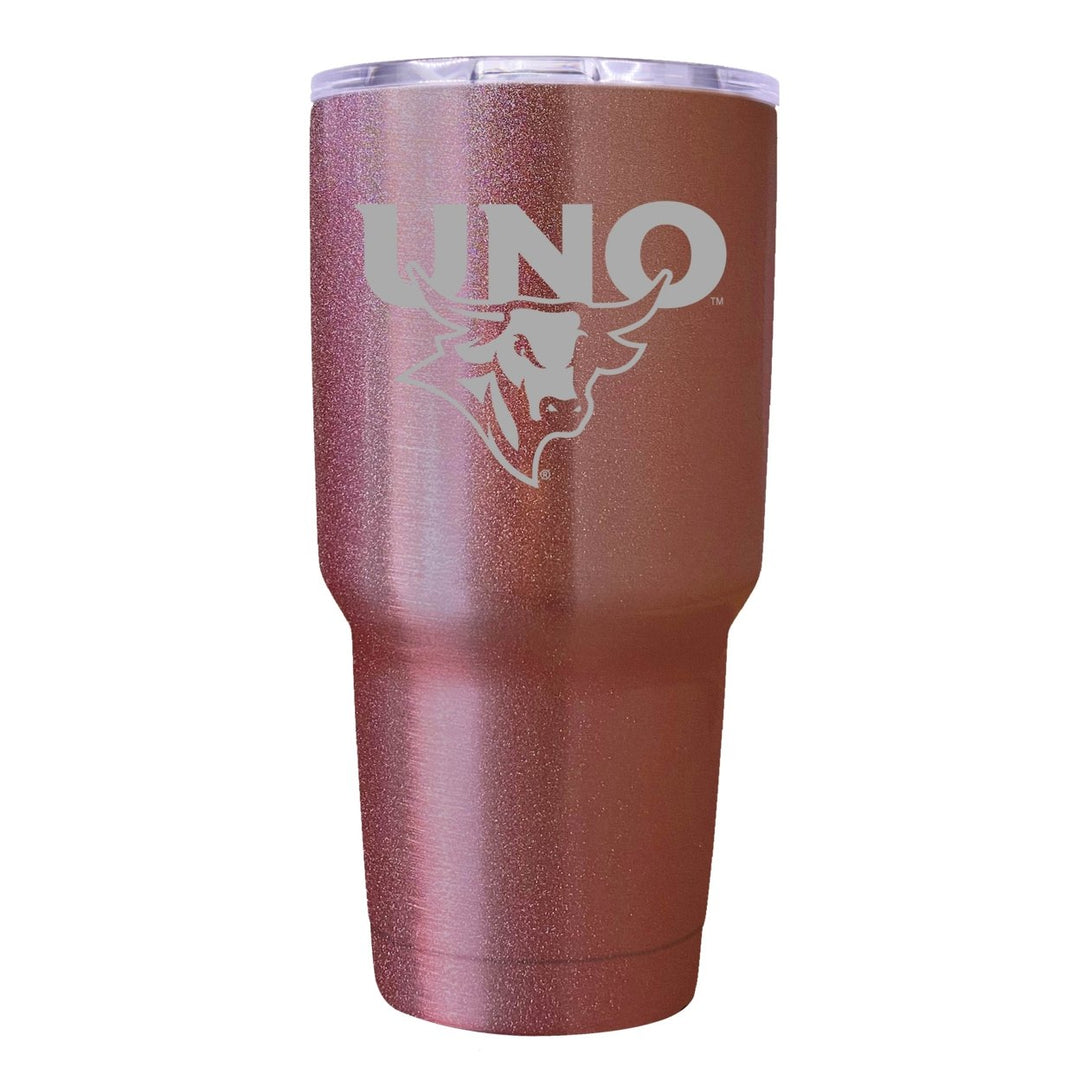 Nebraska at Omaha Premium Laser Engraved Tumbler - 24oz Stainless Steel Insulated Mug Rose Gold Image 1