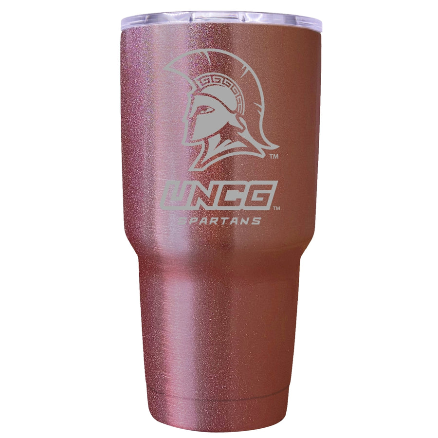 North Carolina Greensboro Spartans Premium Laser Engraved Tumbler - 24oz Stainless Steel Insulated Mug Rose Gold Image 1