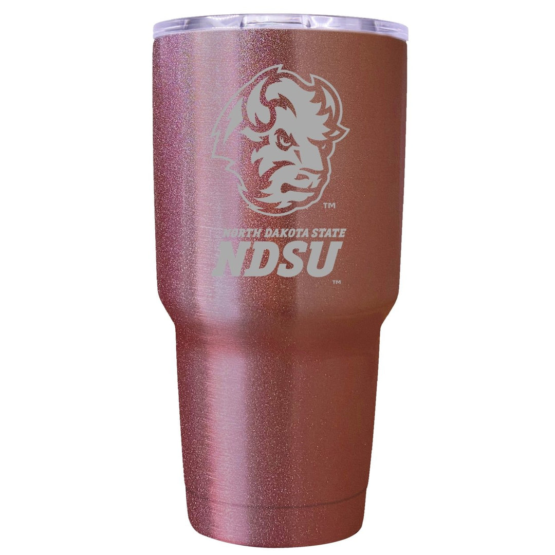 North Dakota State Bison Premium Laser Engraved Tumbler - 24oz Stainless Steel Insulated Mug Rose Gold Image 1