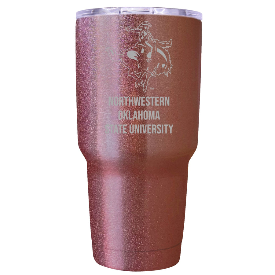 Northwestern Oklahoma State University Premium Laser Engraved Tumbler - 24oz Stainless Steel Insulated Mug Rose Gold Image 1