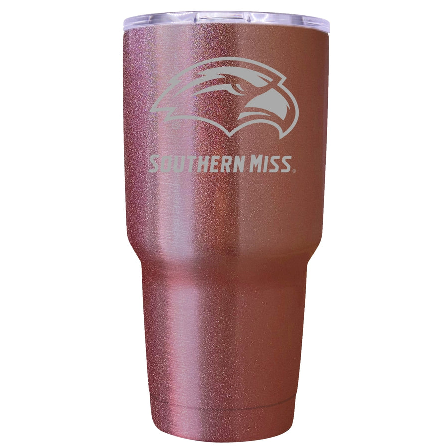 Southern Mississippi Golden Eagles Premium Laser Engraved Tumbler - 24oz Stainless Steel Insulated Mug Rose Gold Image 1