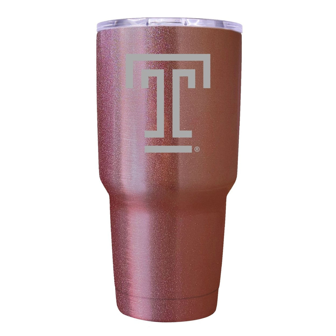 Temple University Premium Laser Engraved Tumbler - 24oz Stainless Steel Insulated Mug Rose Gold Image 1