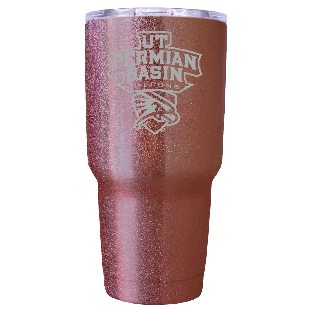 University of Texas of the Permian Basin Premium Laser Engraved Tumbler - 24oz Stainless Steel Insulated Mug Rose Gold Image 1