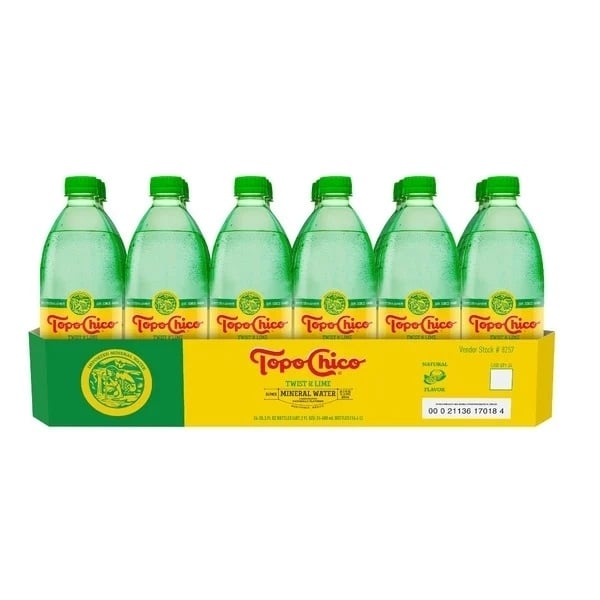 Topo Chico Mineral Water Twist of Lime 20 Fluid Ounce (Pack of 24) Image 1