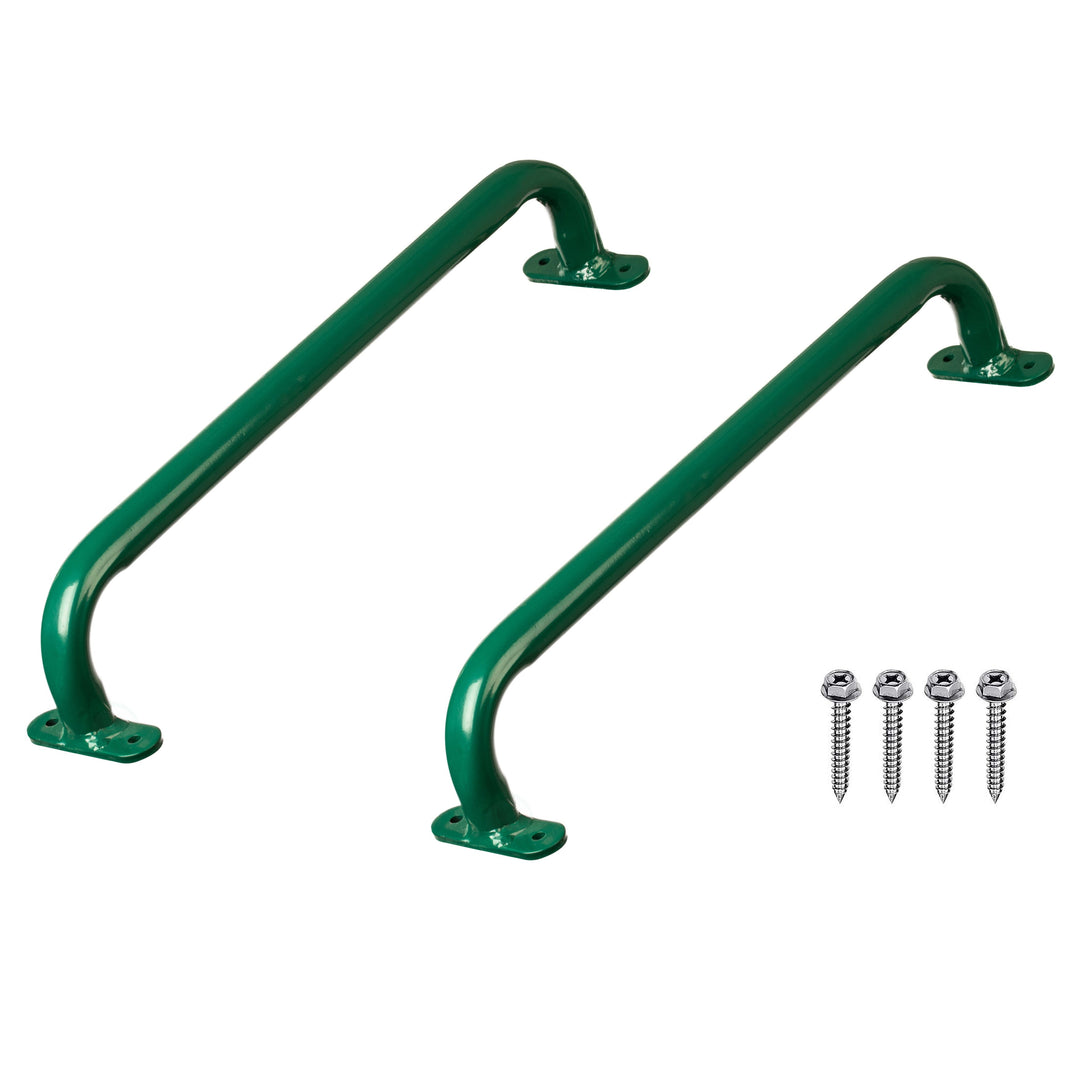 Green Metal Safety Grab Handles Set 17.75in for Kids Jungle Gym Playhouse Image 4