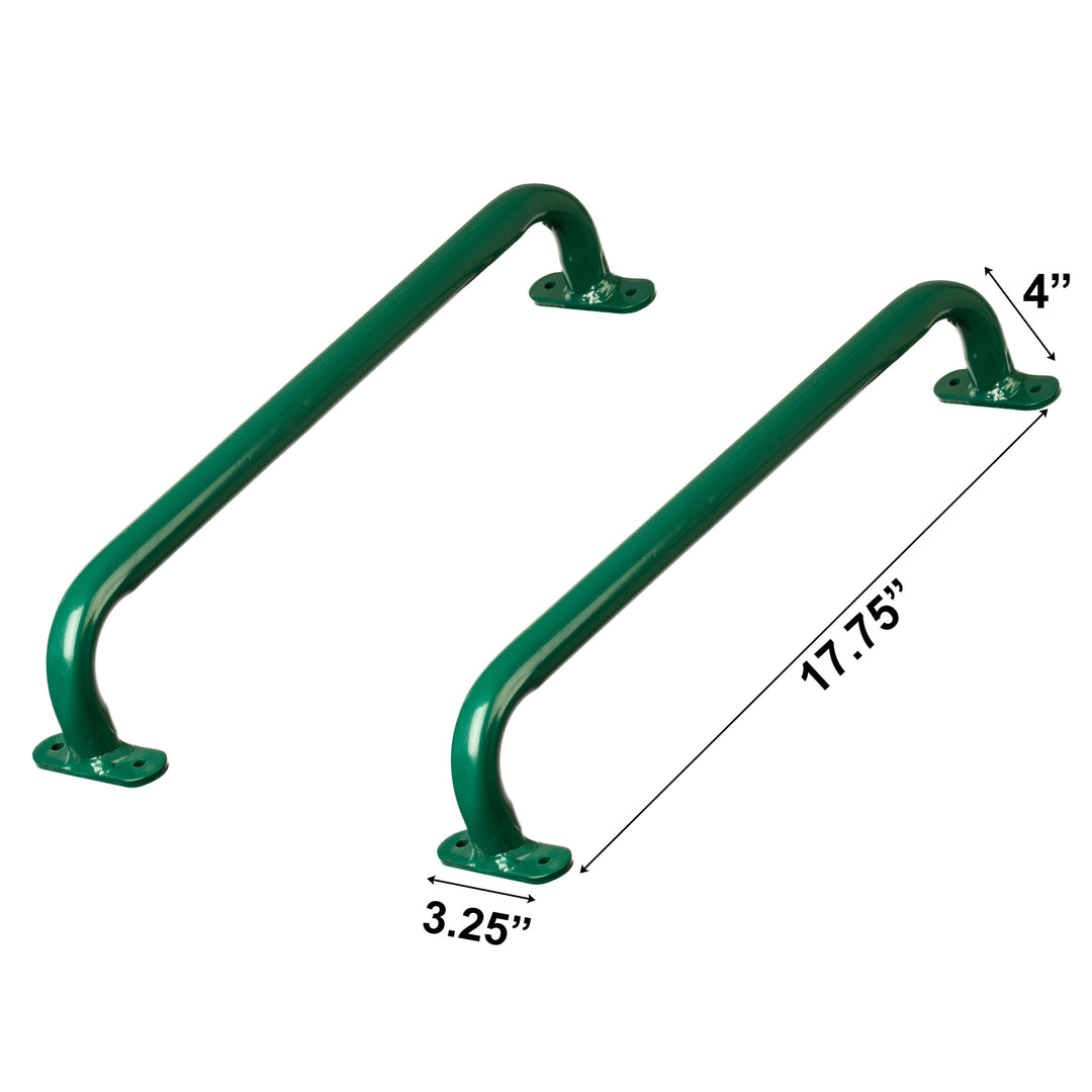 Green Metal Safety Grab Handles Set 17.75in for Kids Jungle Gym Playhouse Image 6