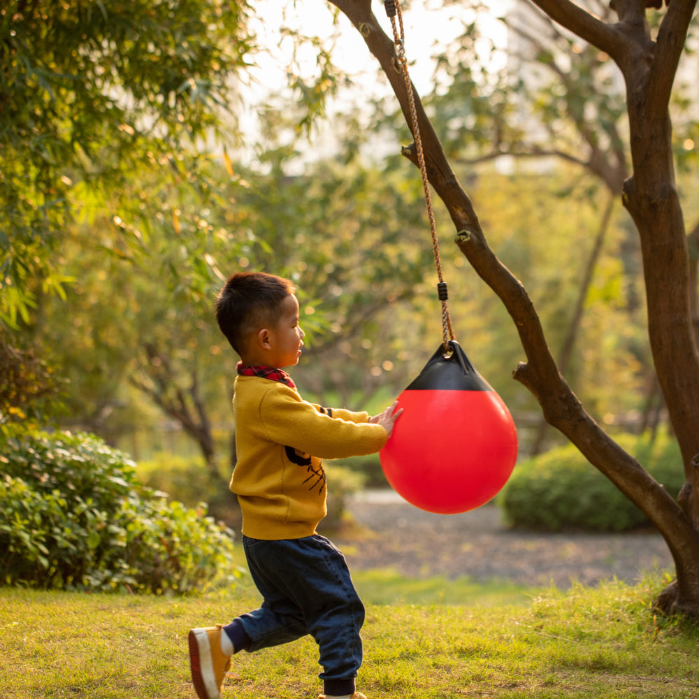 Red Outdoor Patio Playground Hanging Adjustable Ball Round Swing Inflatable Heavy Duty Rubber Round Swing Ball Pump Image 2