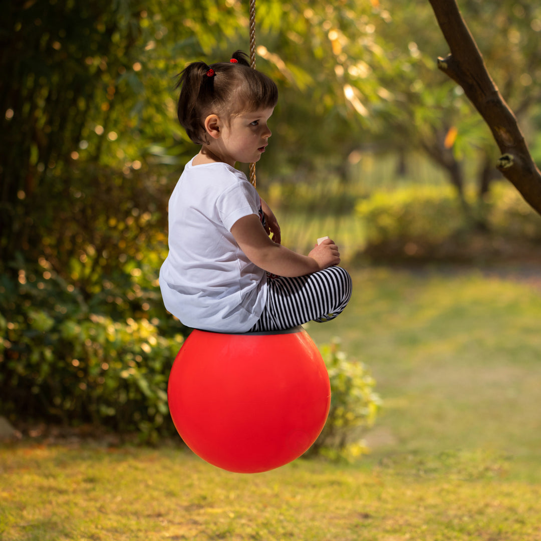 Red Outdoor Patio Playground Hanging Adjustable Ball Round Swing Inflatable Heavy Duty Rubber Round Swing Ball Pump Image 3