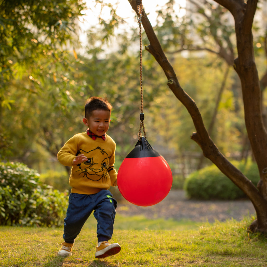 Red Outdoor Patio Playground Hanging Adjustable Ball Round Swing Inflatable Heavy Duty Rubber Round Swing Ball Pump Image 4