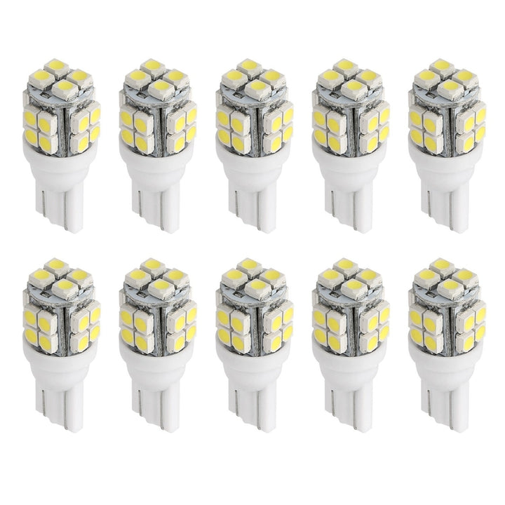 10Pcs 12V T10 LED Light Bulb Wedge Base Interior Dome Map LED Lights License Plate Trunk Side Image 1