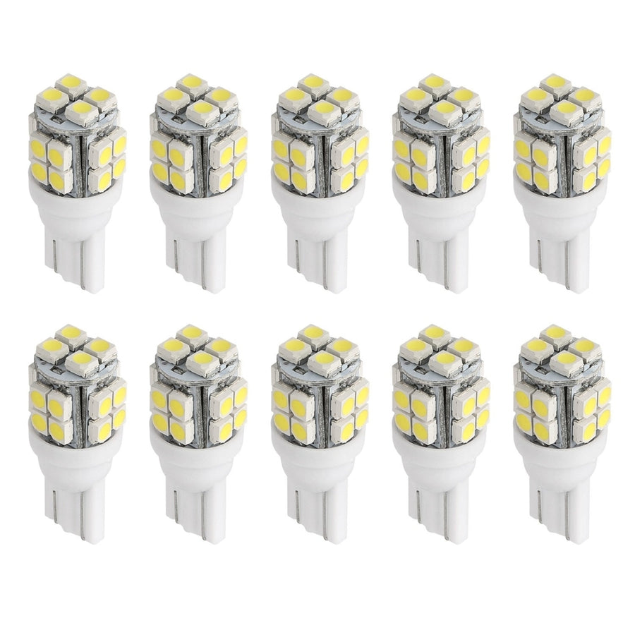 10Pcs 12V T10 LED Light Bulb Wedge Base Interior Dome Map LED Lights License Plate Trunk Side Image 1