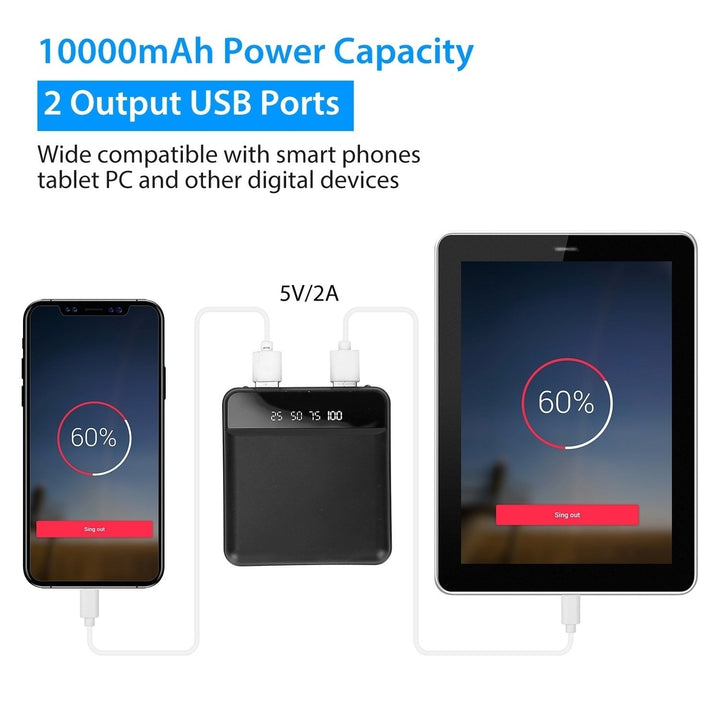10000mAh Portable Power Bank Mini External Battery Pack Charger with Dual USB Ports Image 4