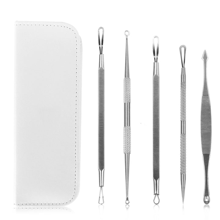 5 Pcs Blackhead Remover Kit Pimple Comedone Extractor Tool Set Stainless Steel Image 1