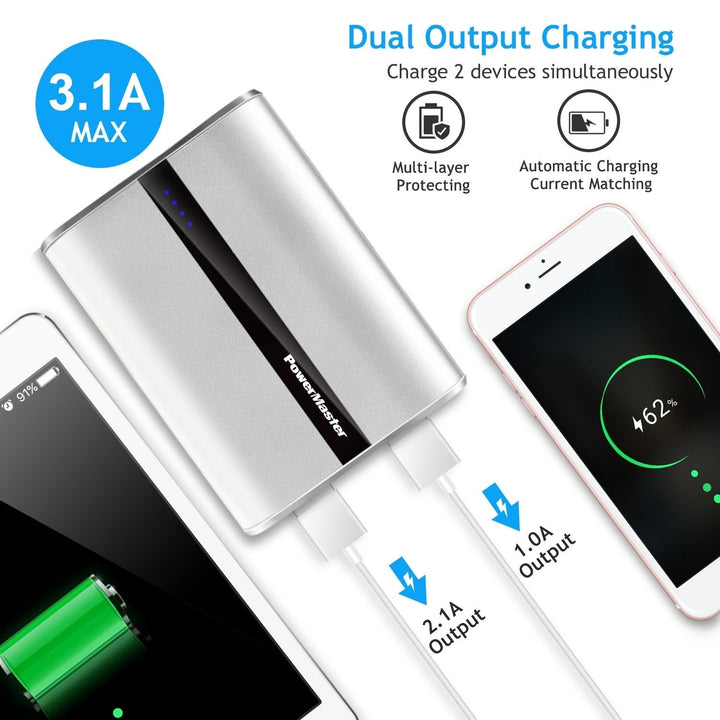 12000mAh Portable Charger with Dual USB Ports 3.1A Output Power Bank Ultra-Compact External Battery Pack Image 4
