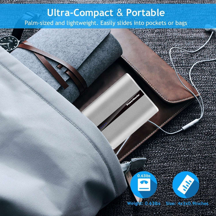 12000mAh Portable Charger with Dual USB Ports 3.1A Output Power Bank Ultra-Compact External Battery Pack Image 9