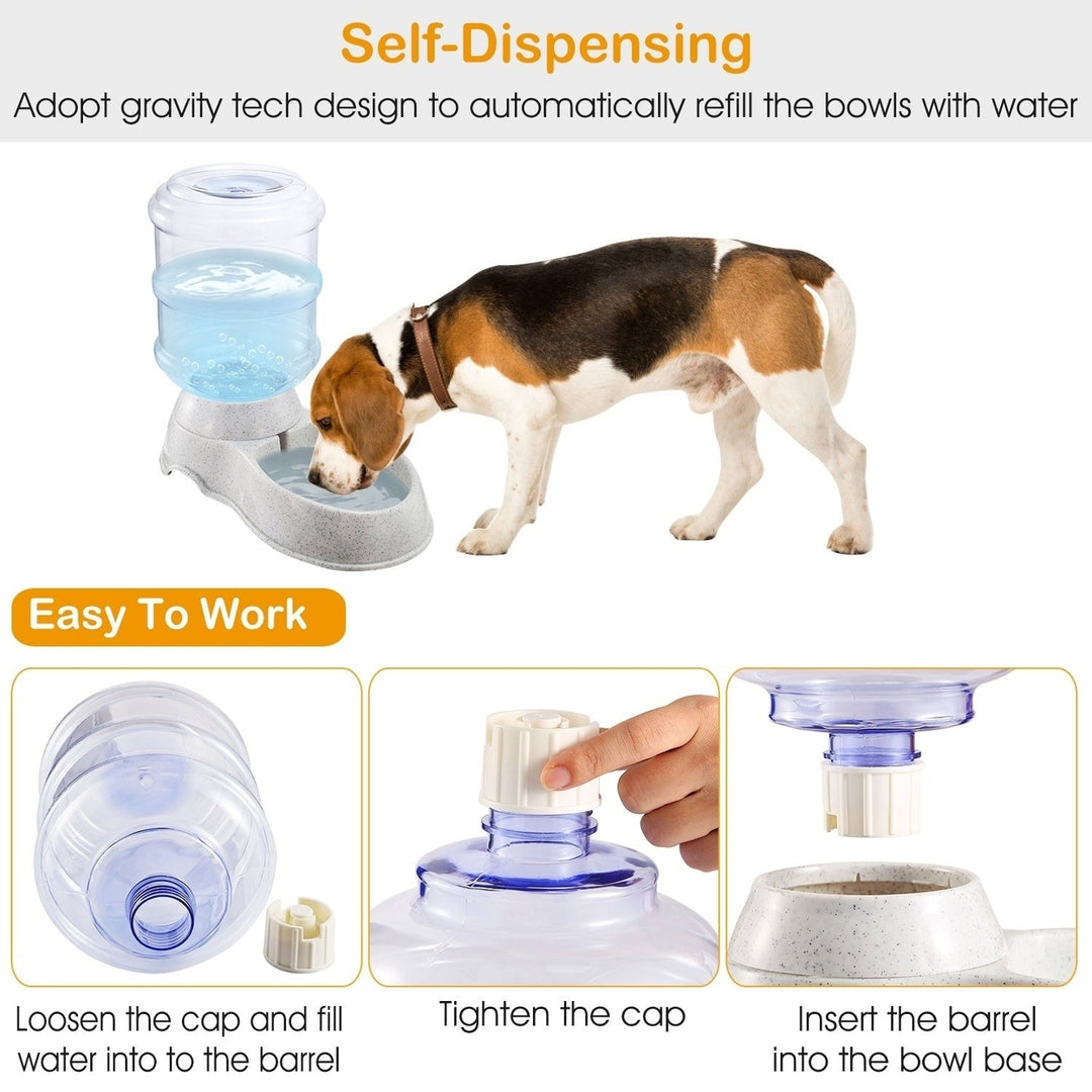 3.5L 1Gal Pet Water Dispenser Self-Dispensing Gravity Pets Water Feeder Automatic Pet Waterer Cat Dog Image 4