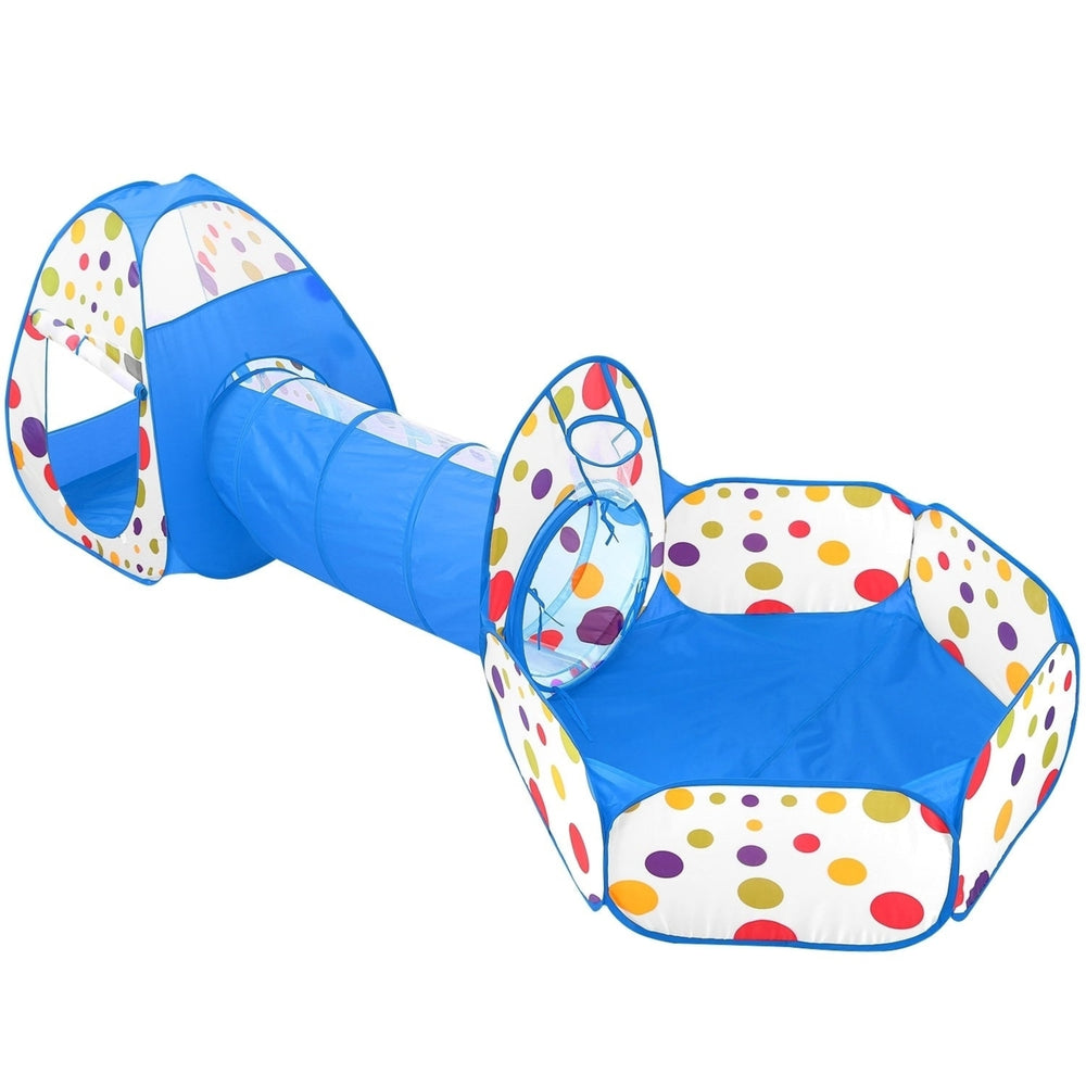 3 In 1 Child Crawl Tunnel Tent Kids Play Tent Ball Pit Set Foldable Children Play House Pop-up Kids Tent Image 2