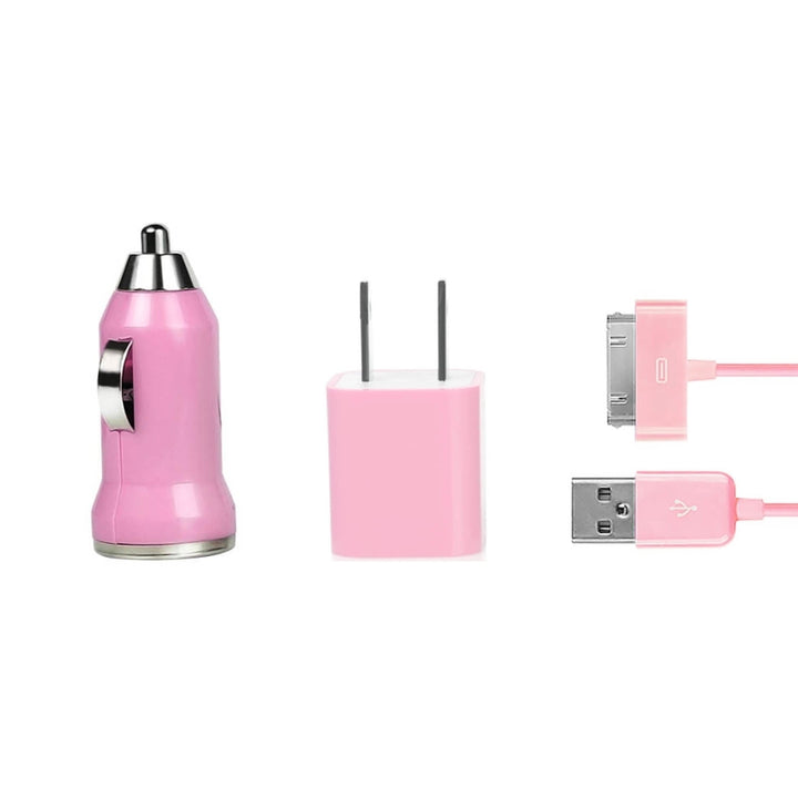 32pin USB Car Charger USB Wall Charger USB Cable Working with iPhone4 4S Image 1