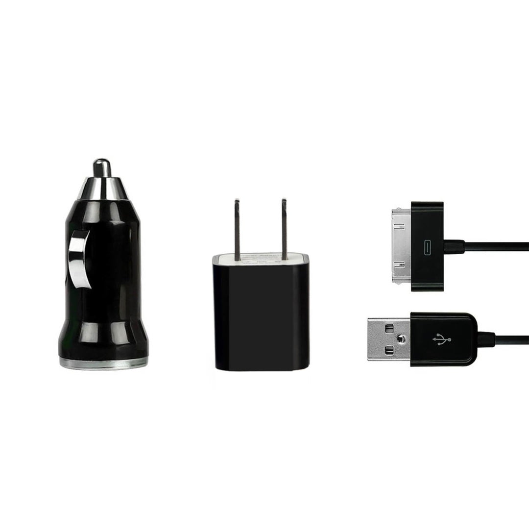 32pin USB Car Charger USB Wall Charger USB Cable Working with iPhone4 4S Image 1