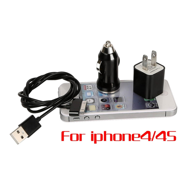 32pin USB Car Charger USB Wall Charger USB Cable Working with iPhone4 4S Image 12