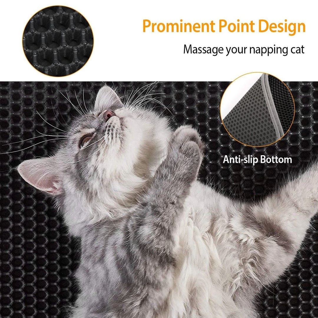 Cat Litter Mat EVA Honeycomb Double Layer Kitty Litter Trapping Carpet Urine-proof Scatter Rug Pad Image 4