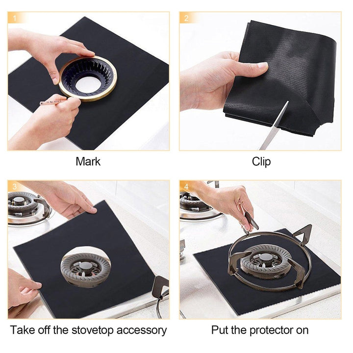 4-Pack Reusable Nonstick Stovetop Burner Protector Liner Image 7