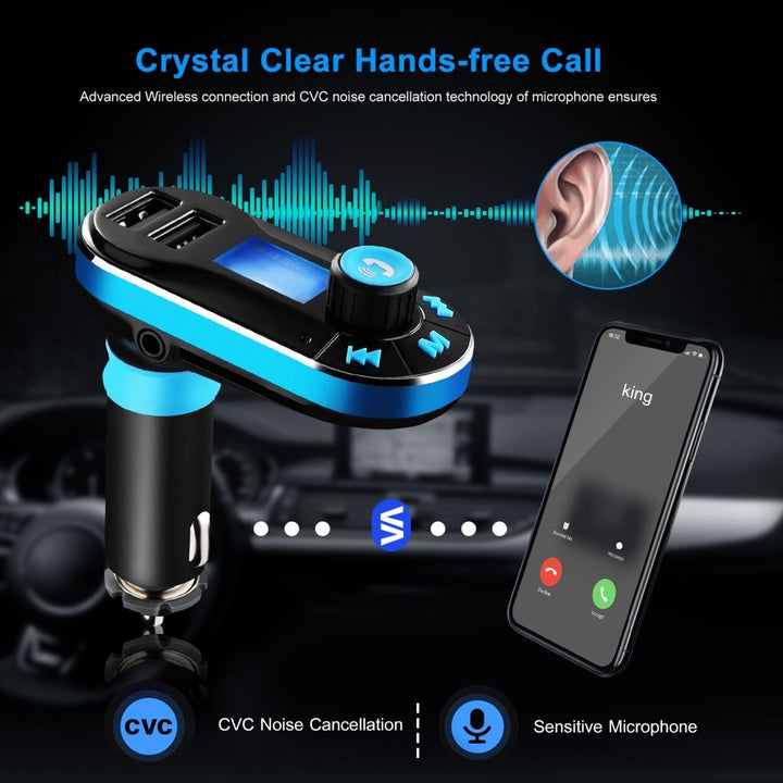 Car Wireless FM Transmitter Dual USB Charger Hands-free Call MP3 Player Aux-in LED Display Remote Controller Image 4